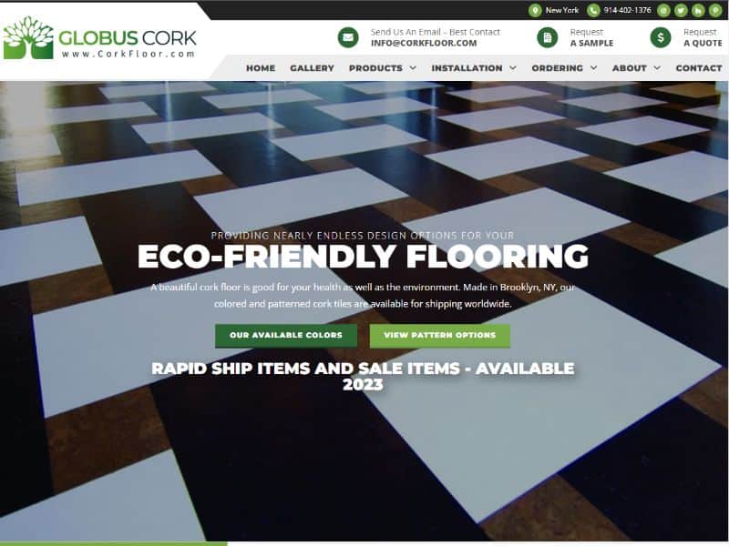 A screenshot of the Globus Cork website.