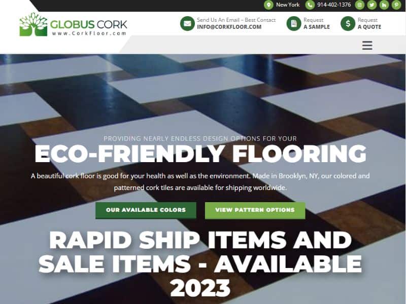 A screenshot of the Globus Cork website.