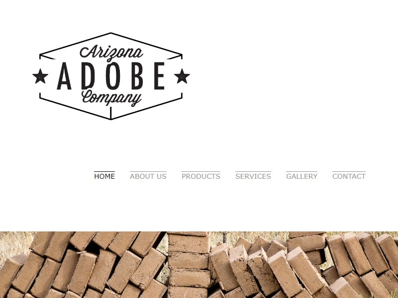 A screenshot of the Arizona Adobe Company website.