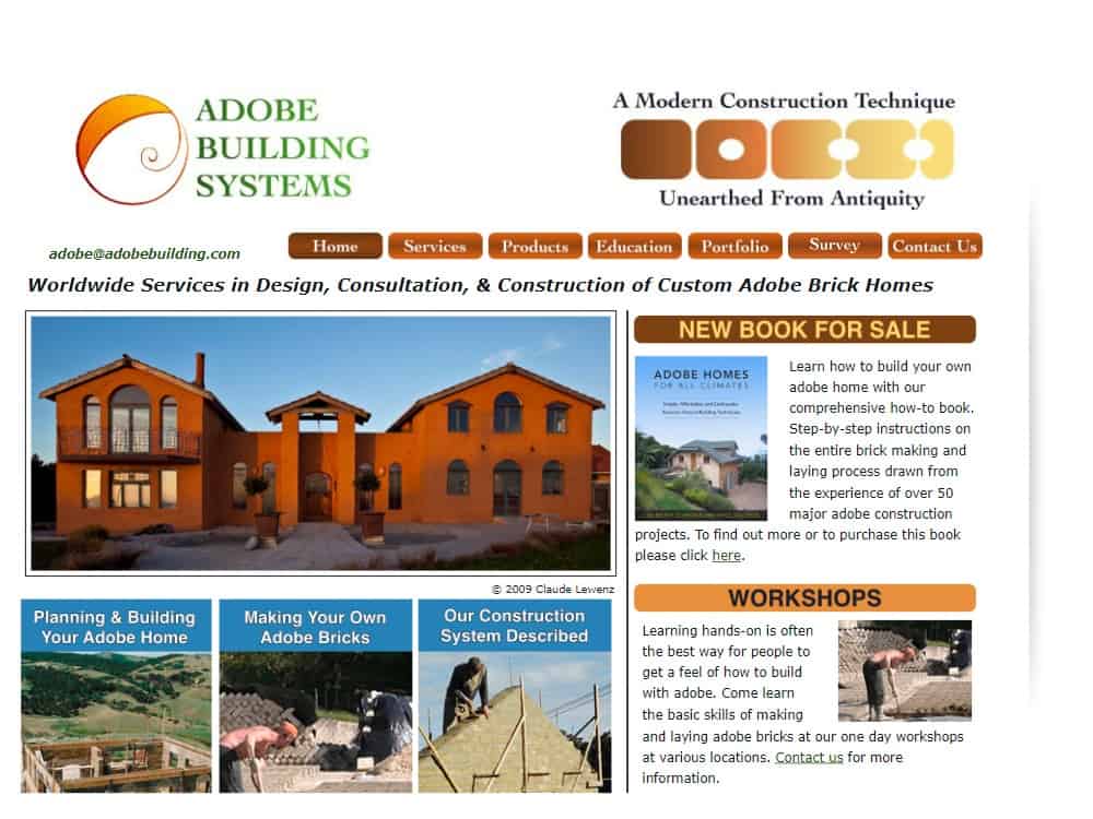 A screenshot of the Adobe Building Systems website.