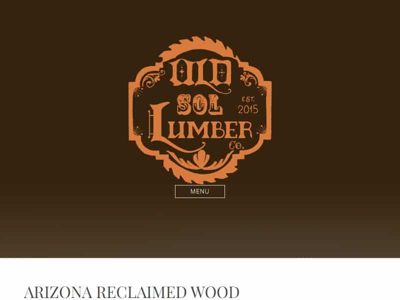 A screenshot of the Old Sol Lumber website.