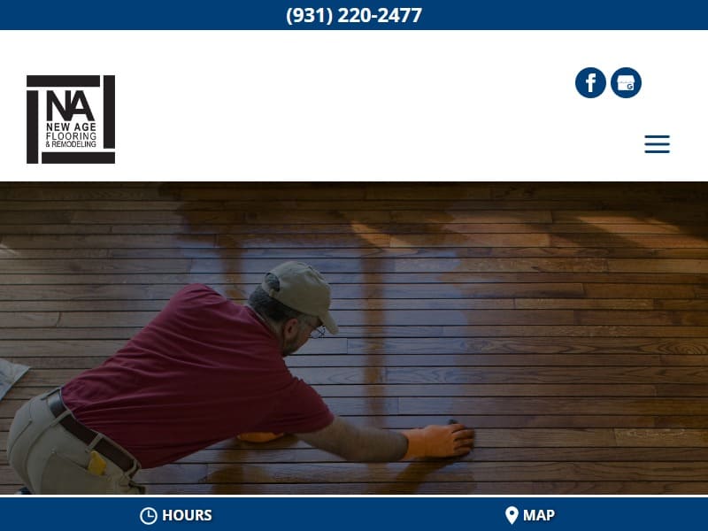 A screenshot of the New Age Flooring & Remodeling website.