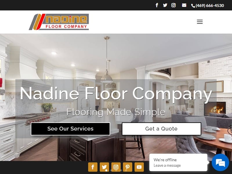 A screenshot of the Nadine Floor Company website.