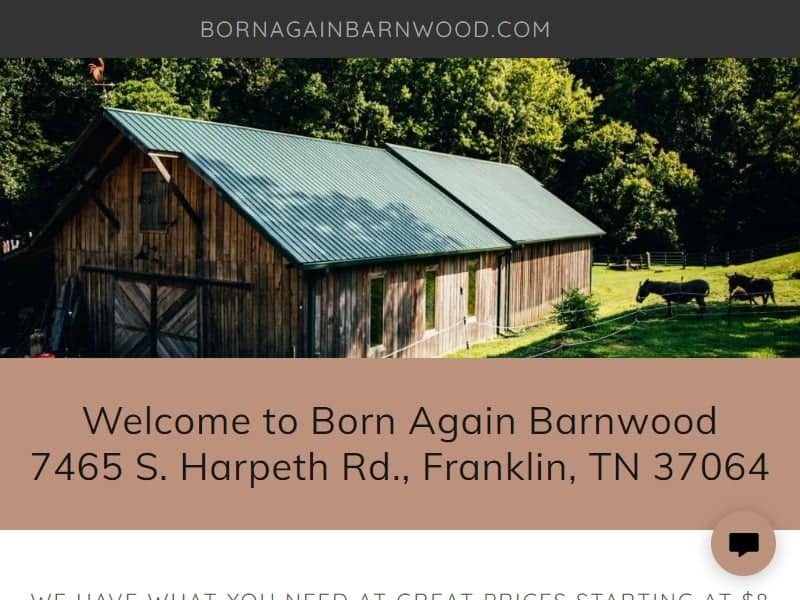 A screenshot of the Born Again Barnwood website.