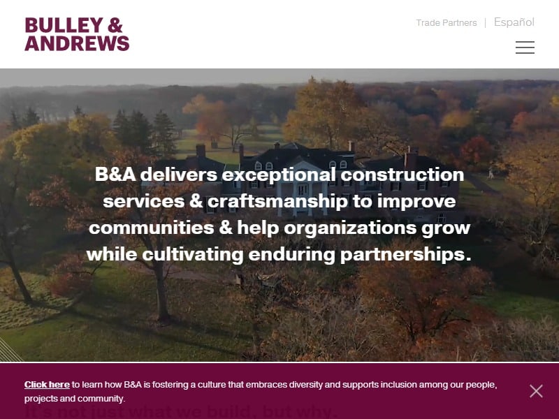 A screenshot of the Bulley & Andrews website.