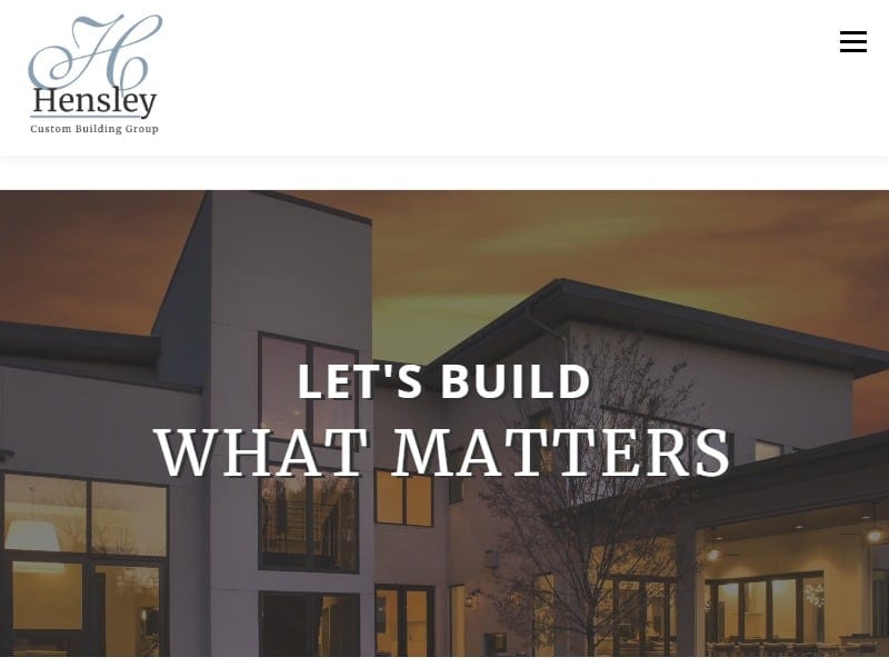 A screenshot of the Hensley Group website.