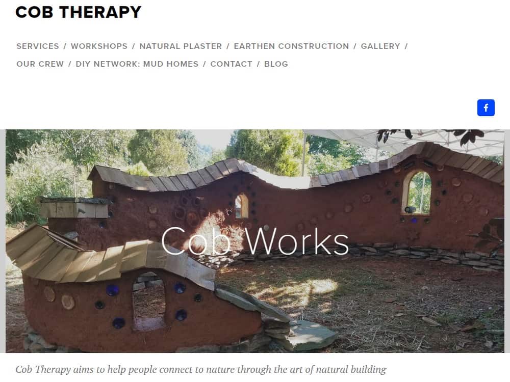 A screenshot of the Cob Therapy website.