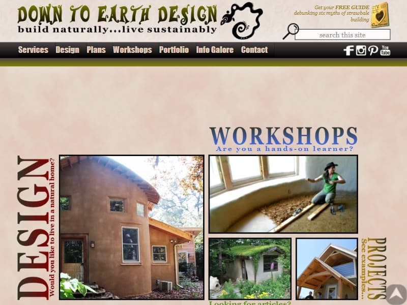 A screenshot of the Down to Earth Design website.