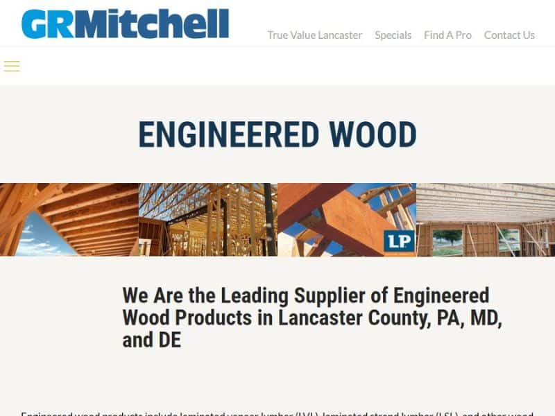 A screenshot of the GR Mitchell website.