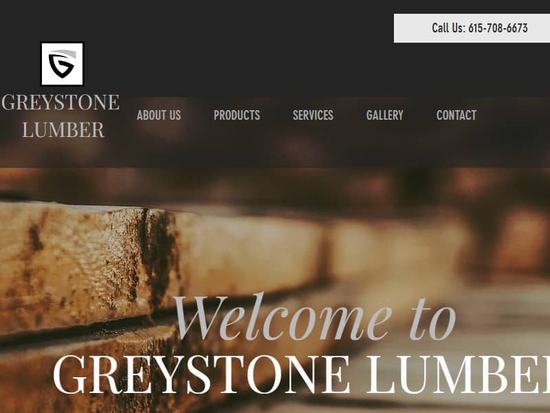 A screenshot of the Greystone Lumber website.