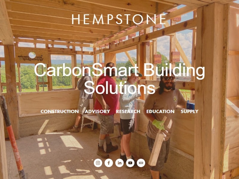 A screenshot of the Hempstone website.