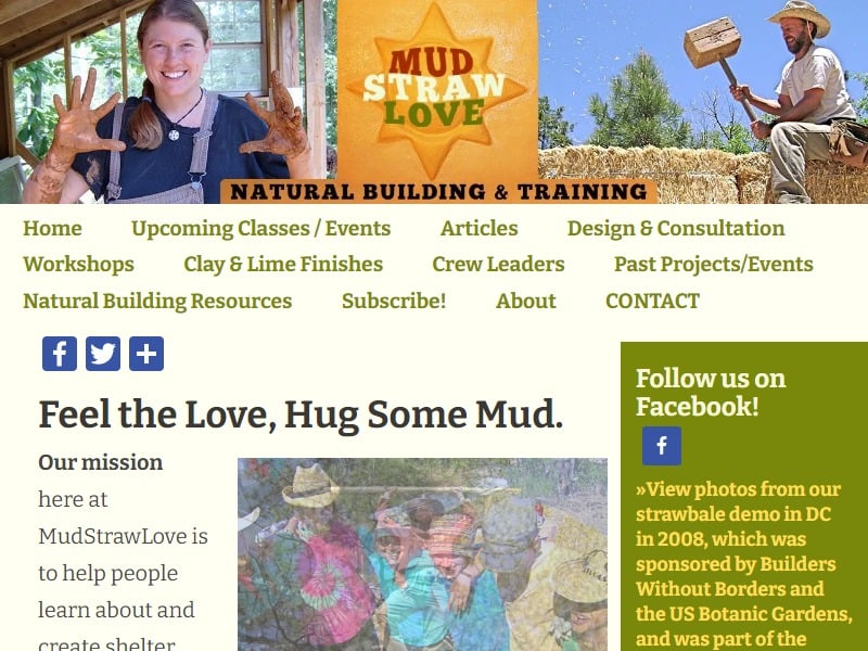 A screenshot of the MudStrawLove website.