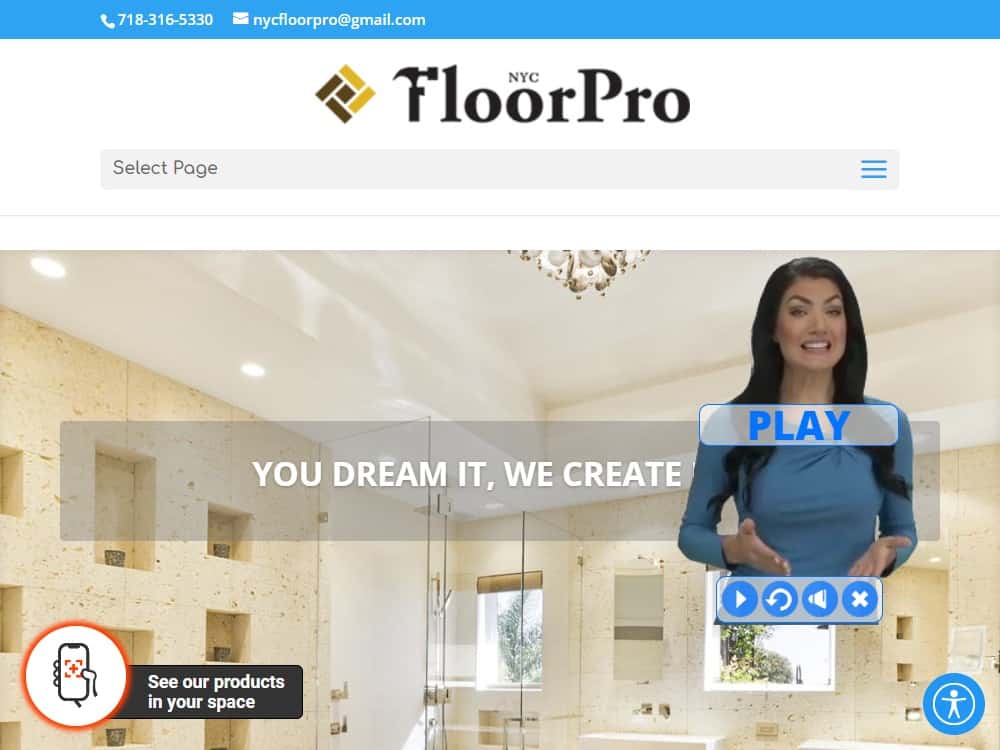 A screenshot of the NYC Floor Pro website.