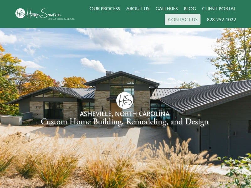 A screenshot of the Home Source Builders website.