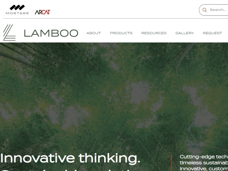 A screenshot of the Lamboo website.