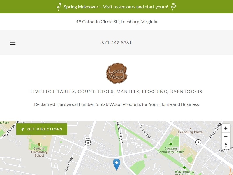 A screenshot of the Local Wood website.