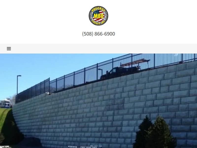 A screenshot of the MBO Precast website.