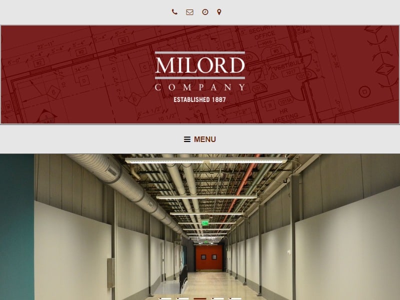 A screenshot of the Milord Company website.