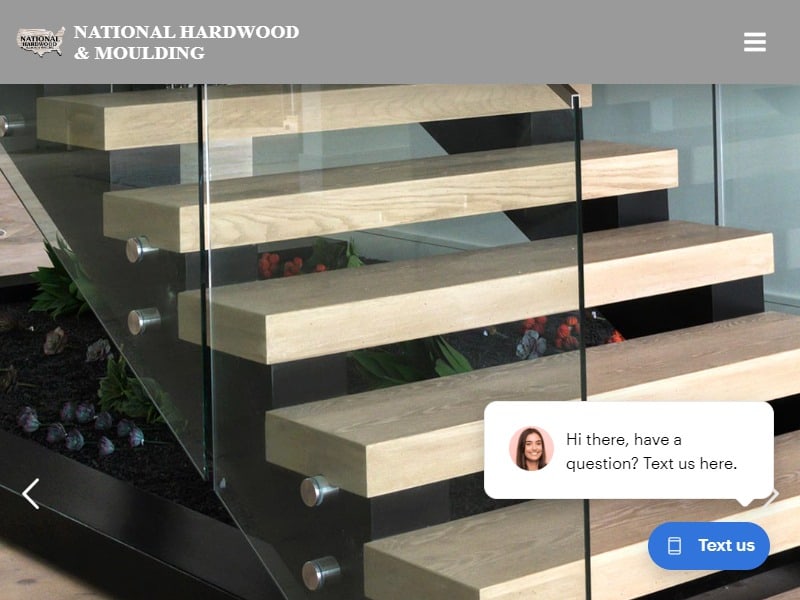 A screenshot of the National Hardwood Flooring and Moulding website.