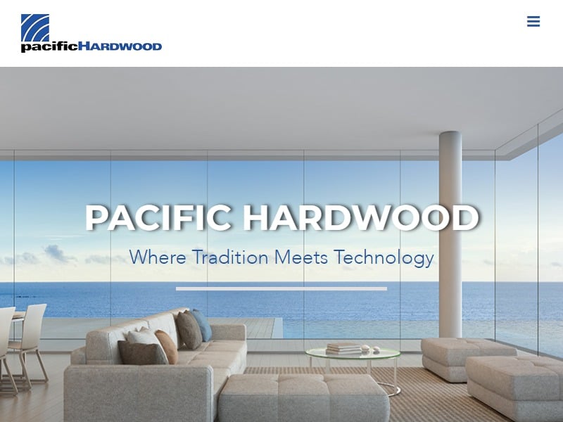 A screenshot of the Pacific Hardwood website.