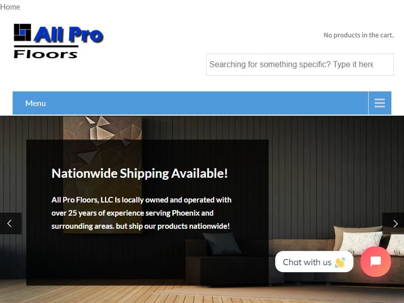 A screenshot of the All Pro Floors website.