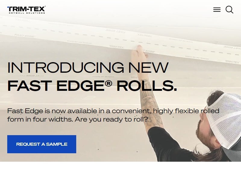 A screenshot of the Trim-Tex website.