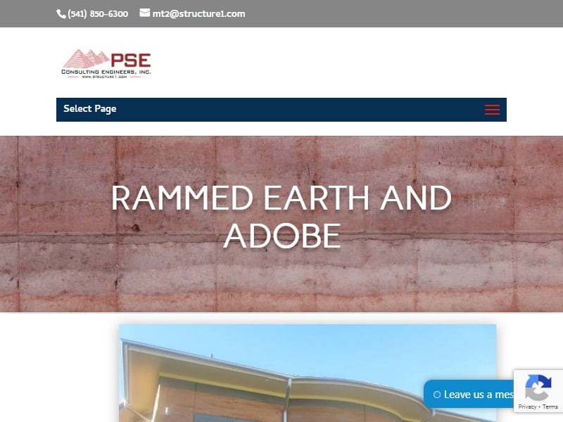 A screenshot of the PSE Consulting Engineers, Inc. website.