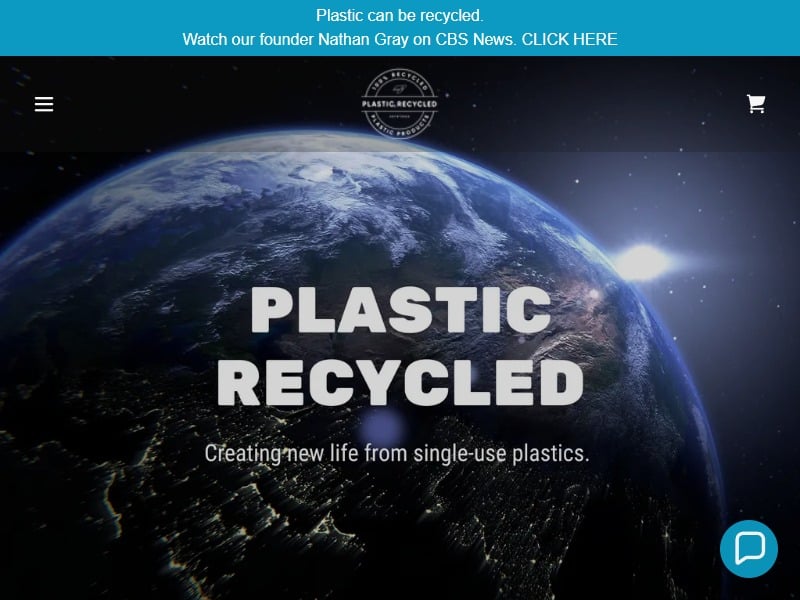 A screenshot of the Plastic Recycled website.