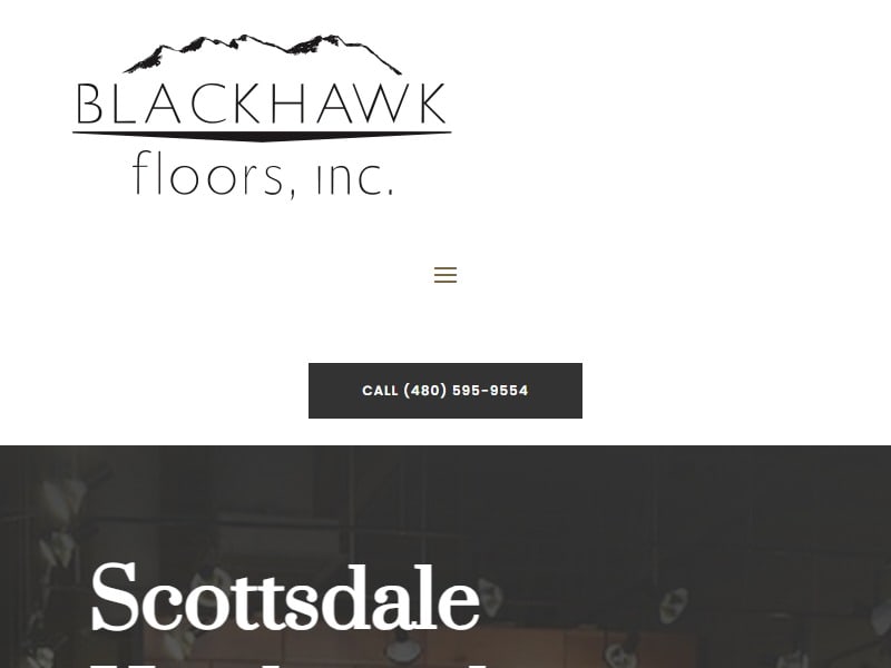 A screenshot of the Black Hawk Floors, Inc. website.