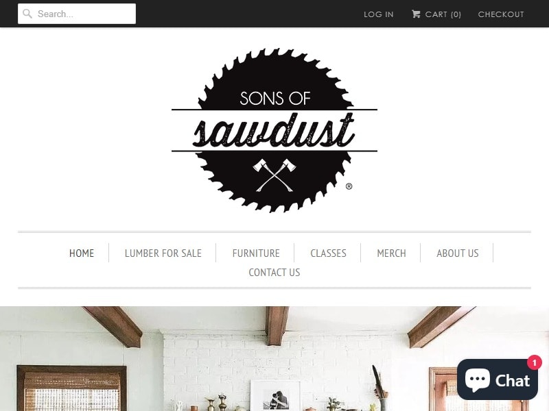 A screenshot of the Sons of Sawdust website.