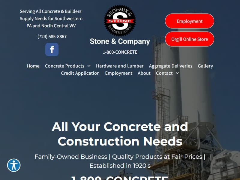 A screenshot of the Stone and Company website.