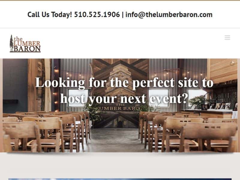 A screenshot of the The Lumber Baron website.