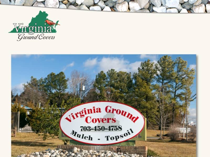 A screenshot of the Virginia Ground Covers website.