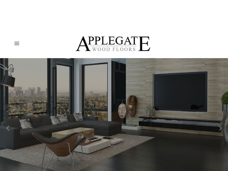 A screenshot of the Applegate Wood Floors website.