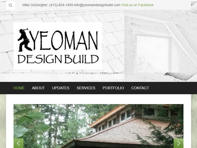 A screenshot of the Yeoman Design Build website.