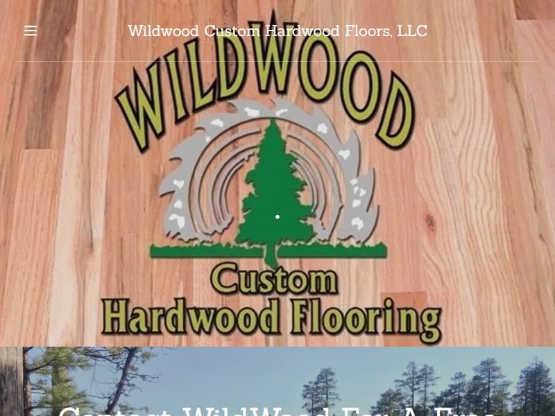 A screenshot of the Wildwood Custom Hardwood Floors, LLC website.