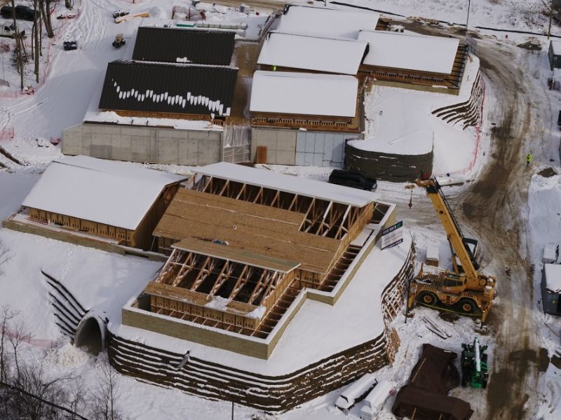 An aerial photograph of the Cunningham-Limp Project in Michigan.