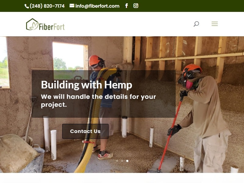 A screenshot of the FiberFort website.