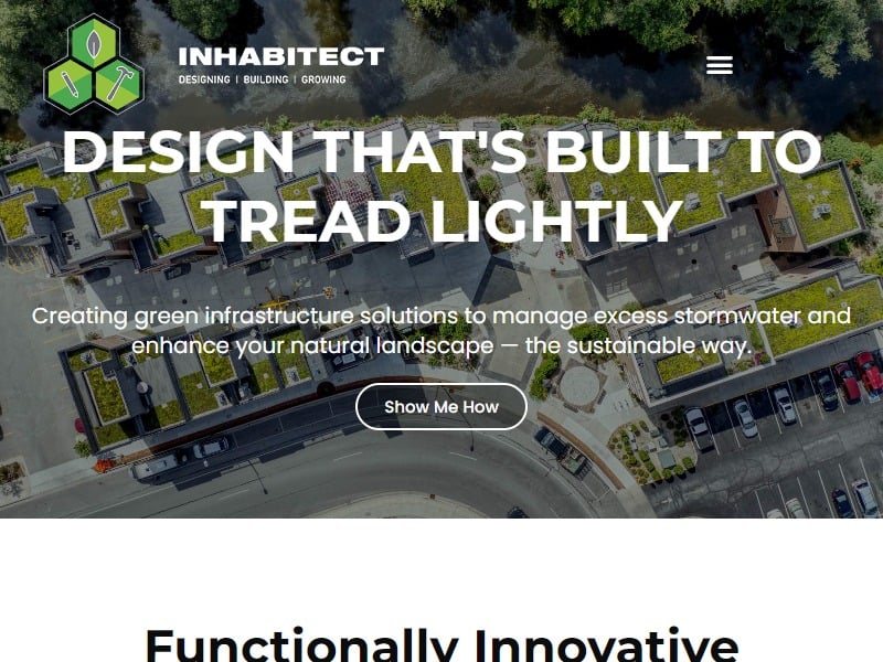 A screenshot of the Inhabitect website.
