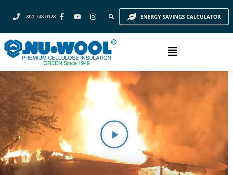 A screenshot of the Nu-Wool website.