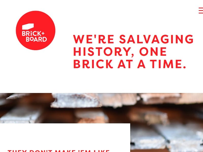 A screenshot of the Brick and Board website.