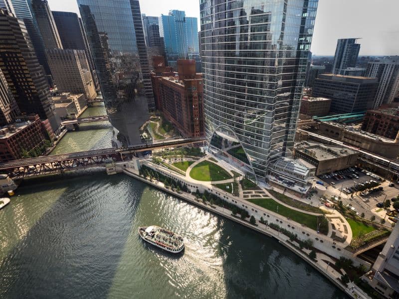 A photograph of River Point Park in Illinois.