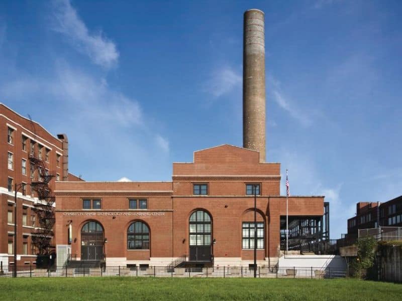 A photograph of the The Charles H. Shaw Technology and Learning Center in Illinois. Image courtesy of <a href=