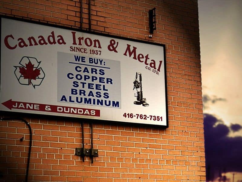 A photograph of the premises of Canada Iron and Metal Company, Canada.