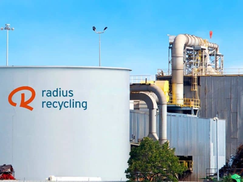 A photograph of the premises of Radius Recycling, USA.