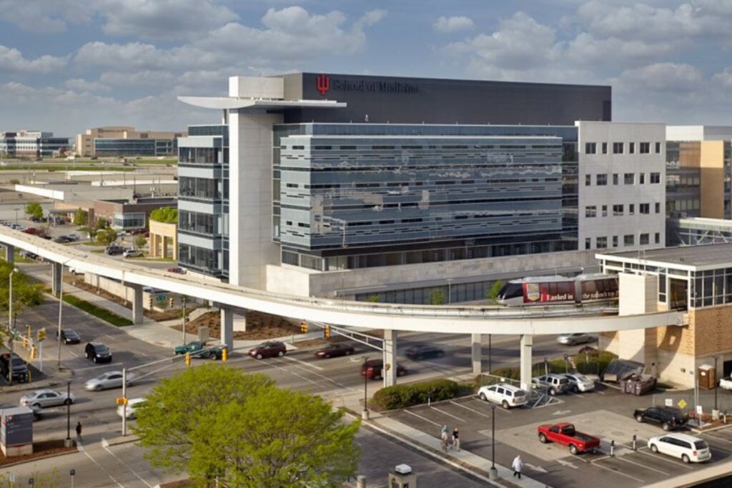 A photograph of the Neuroscience Research Building.