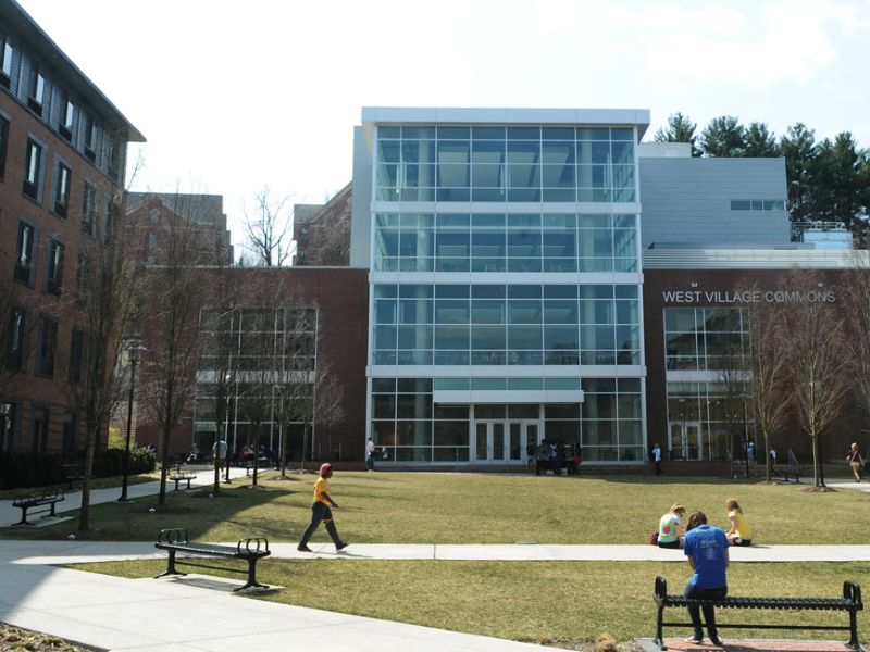 A photograph of the The West Village Commons Building.