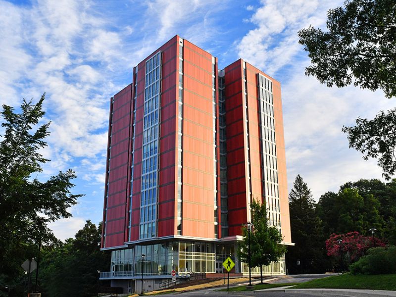 A photograph of Towson University’s Residence Tower.